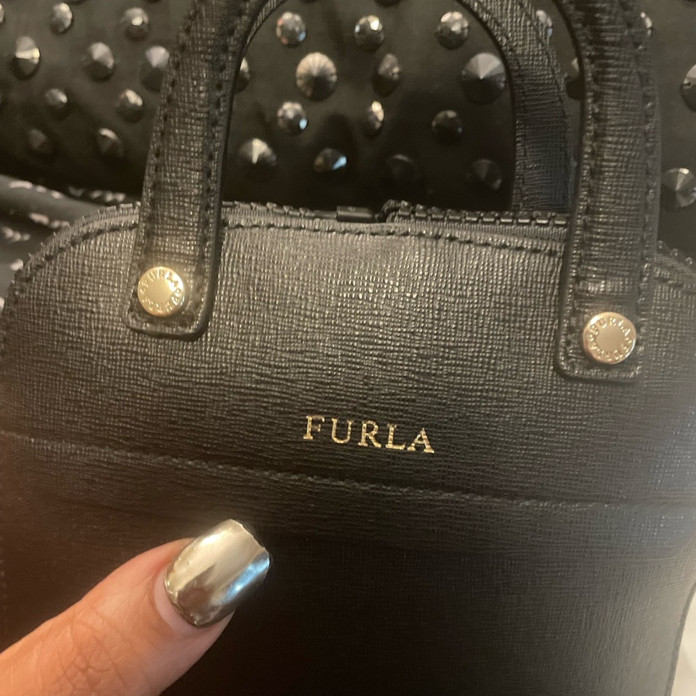FURLA Black Foladable Shopper Tote - Rare - Picture 10 of 16